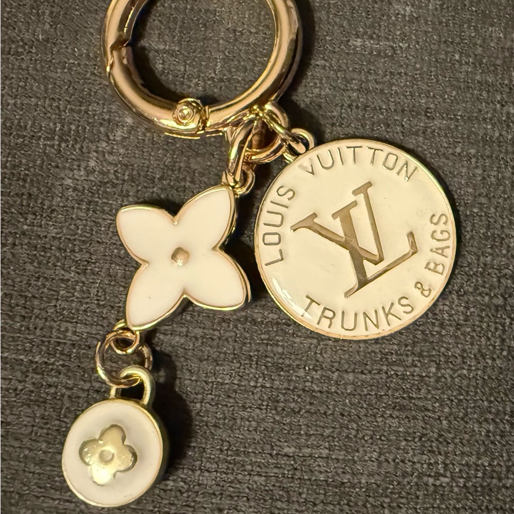 Louis Vuitton Gold and Cream Keychain up-cycled